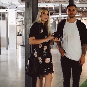 Rose print slip dress with lace trim in size XL